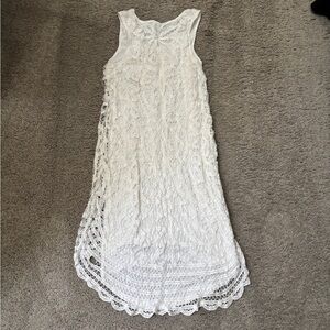INC International Concepts White Lace Maxi Dress